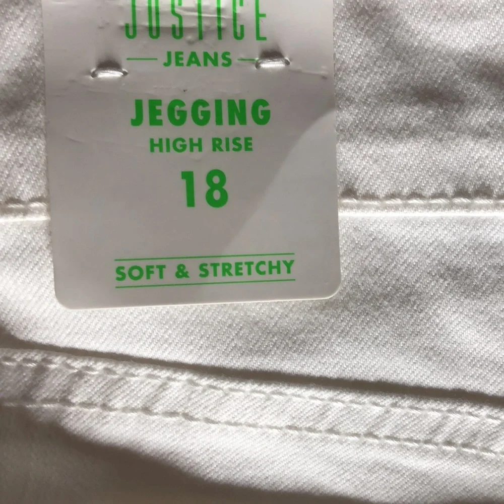 girls white jean jeggings NWT by Justice size 18 girls